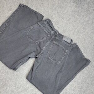 Denim & Denim Jeans Womens 4 Black Ultra High Waisted Wide Leg Y2K Grunge Street